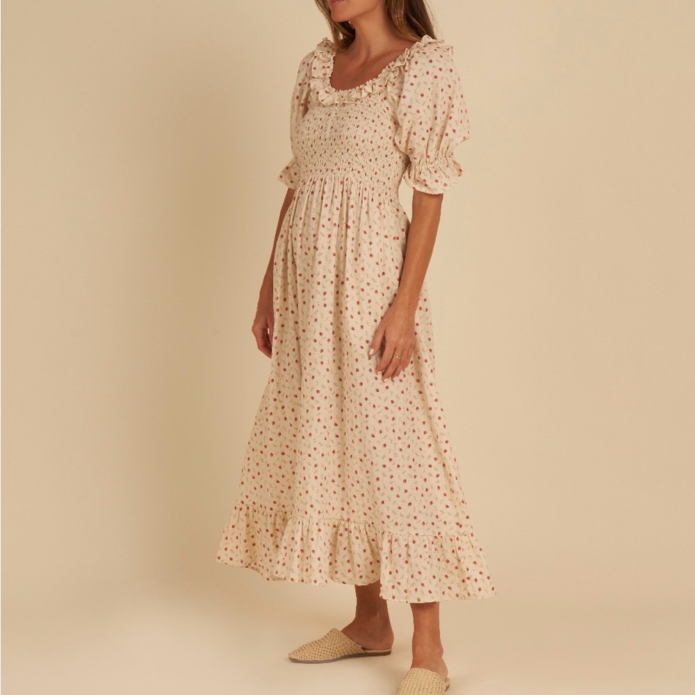 Rylee + Cru Strawberry Floral Midi Dress